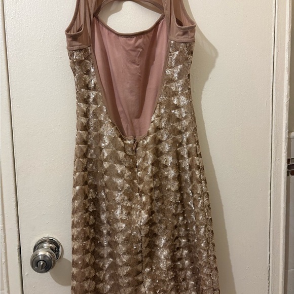 None Dresses & Skirts - Elegant Sequin Dress in Gold and Pink